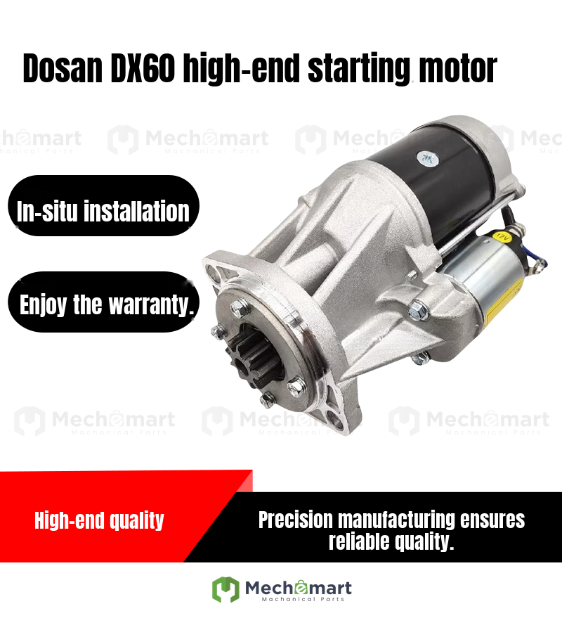 excavator parts Doosan DX60 75-9 DH60 55 engine starter motor starter
