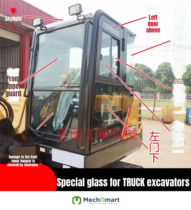 SY55C 60C 65C 75C-9 cab windshield front gear rear glass excavator parts