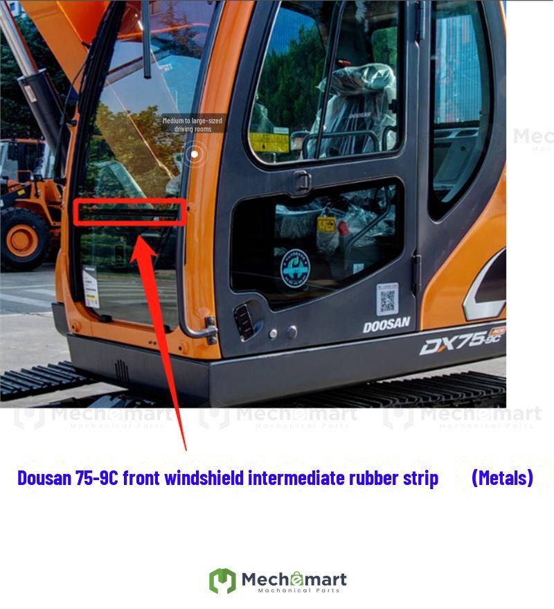 Doosan excavator front windshield adhesive strip DX55/60/75/90 DH150/215/225 metal adhesive strip