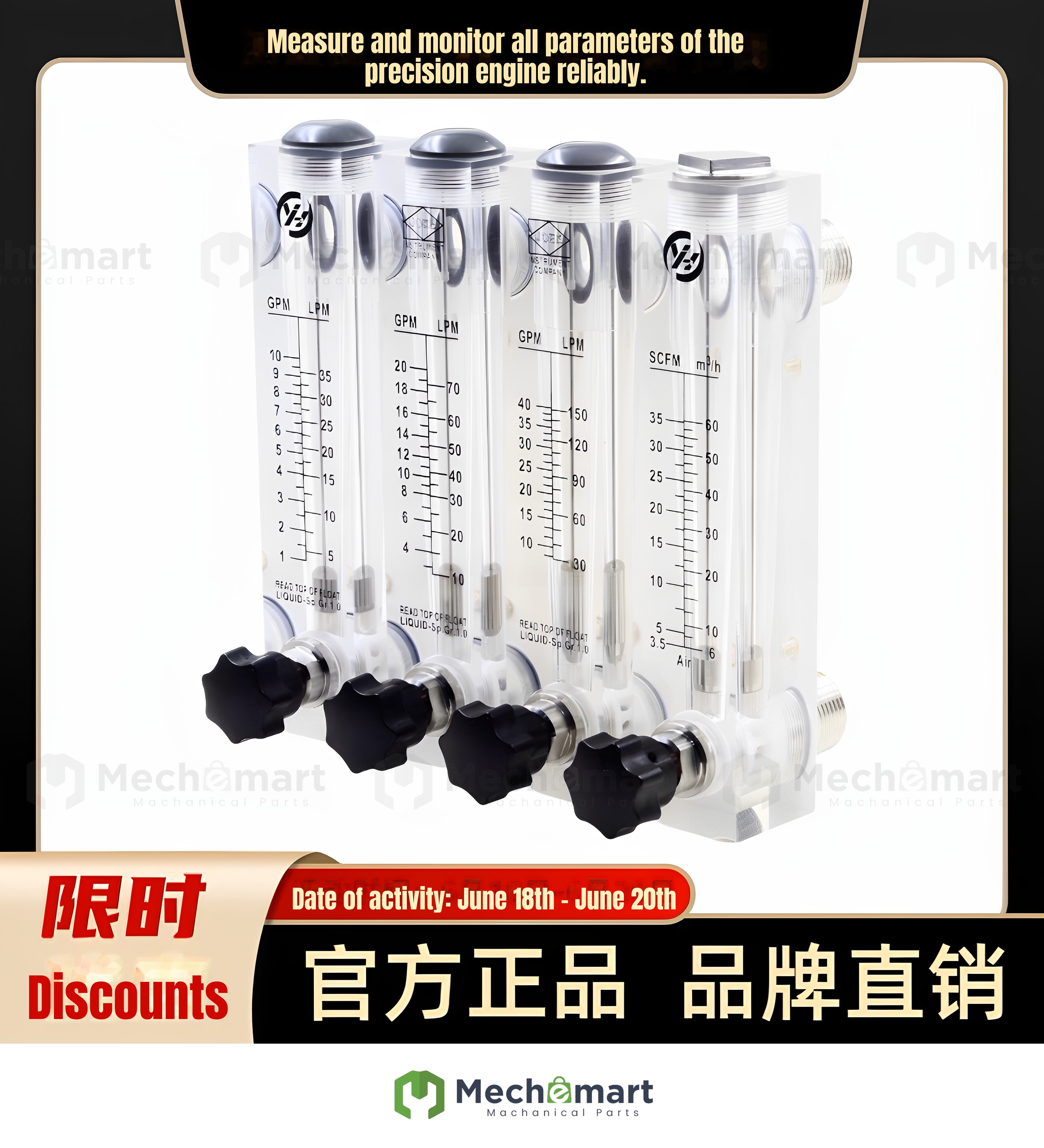 Juyi high-precision stainless steel 316 adjustable panel air liquid pure tap sewage rotor float flowmeter