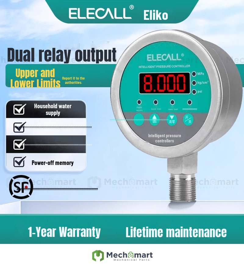 Electro Smart Digital Display Electric Contact Pressure Gauge Pressure Switch ECY-80X Water Pump Pressure Switch Controller