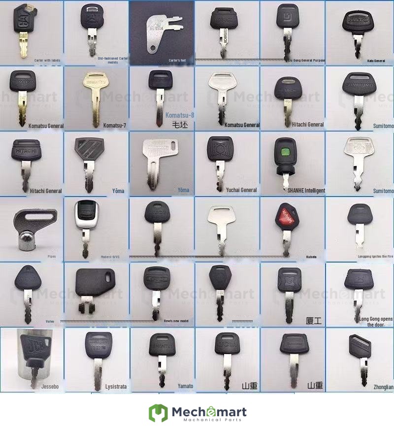 Excavator Key Full Set Sany Xugong Hitachi Kobelco Komatsu Card Features Fire Key Car Door Lock Universal Key