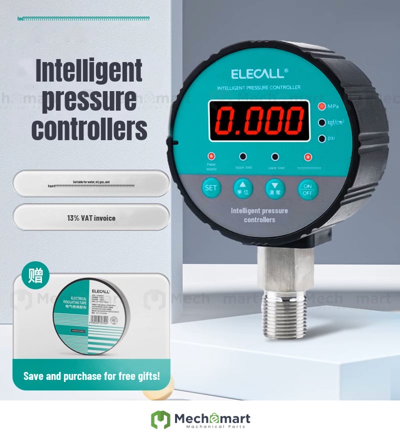 Electro Digital Pressure Switch Smart Electric Contact Pressure Gauge Water Gas Hydraulic Fire ECY-810 Controller