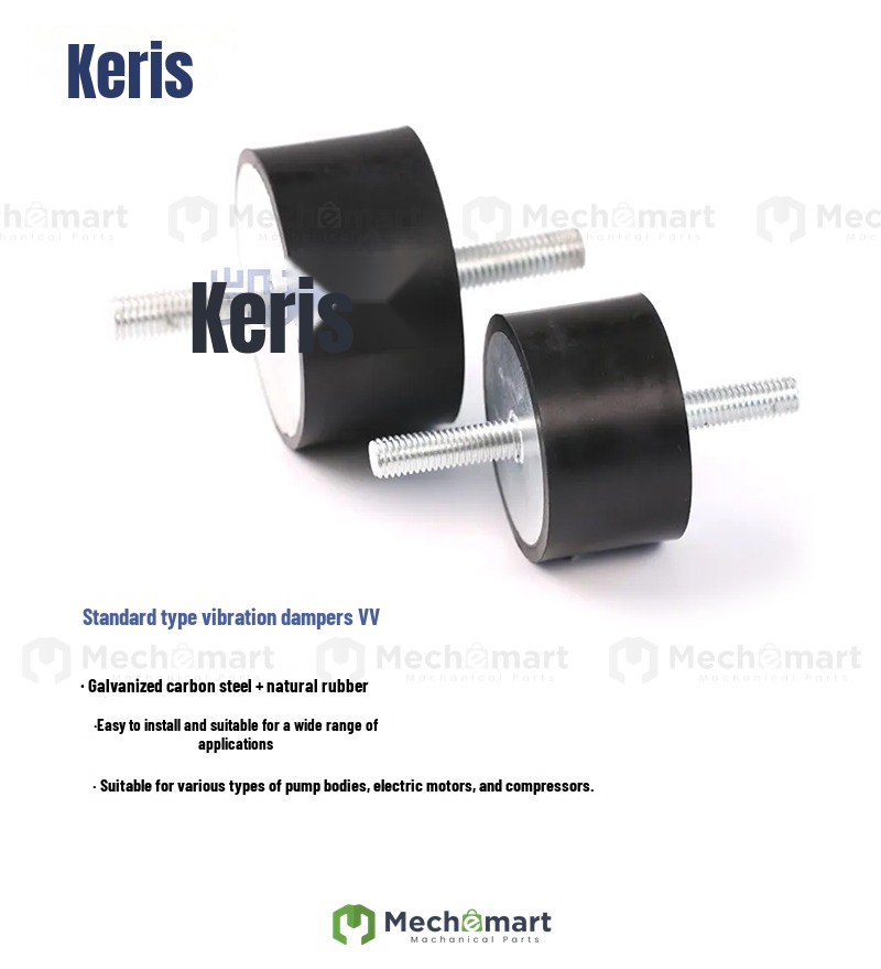 NHE01 rubber shock absorber VV type double external screw shockproof column rubber block buffer M3M4M5M6M8M10