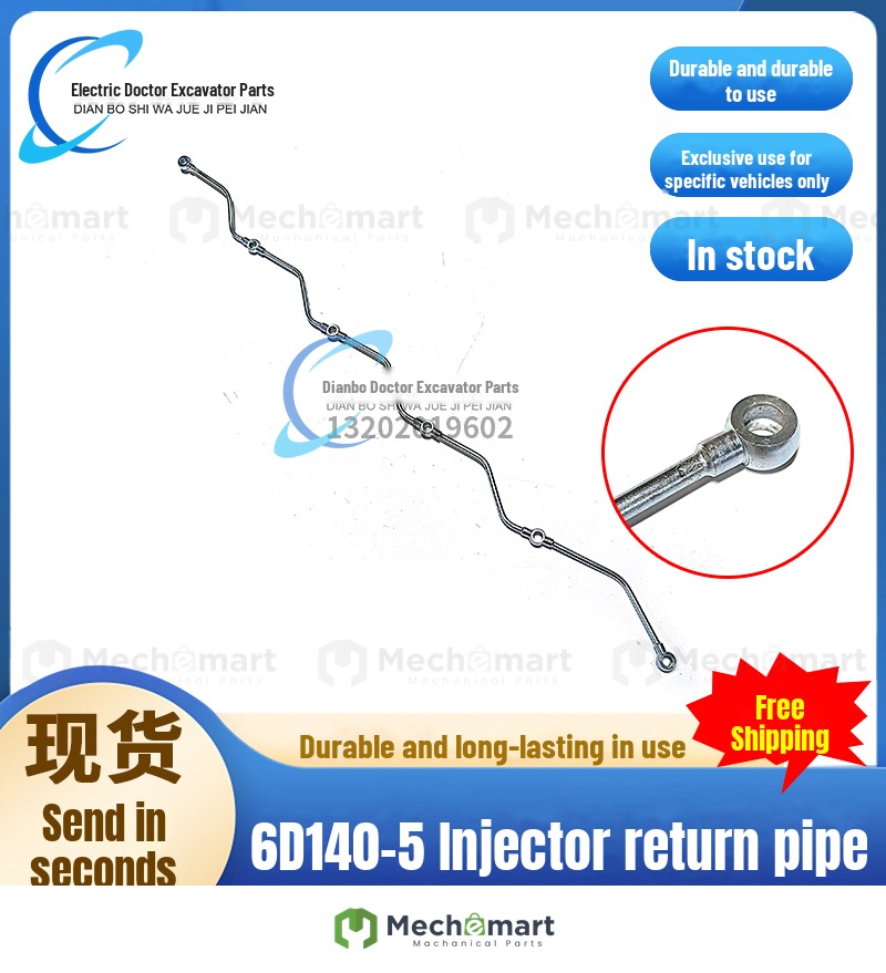 excavator parts Komatsu 400 450-5 6D140 engine supercharger return pipe fuel injector return pipe