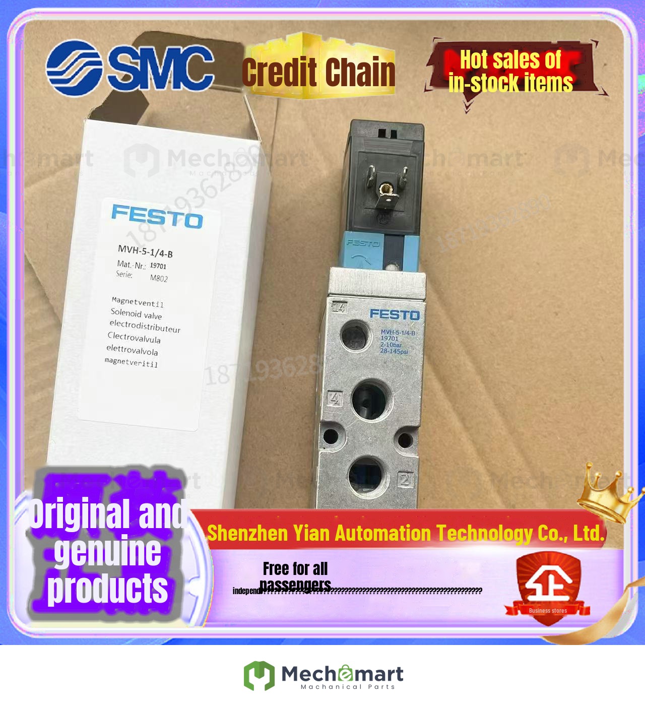 FESTO explosion-proof solenoid valve JMVH-MVH-5-1/8-1/4-3/8-S-B 19779 30996 19701