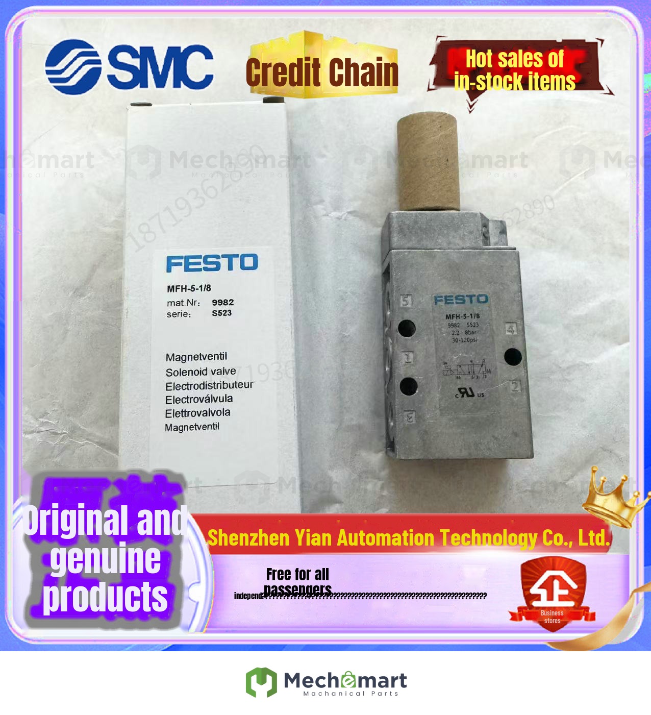 FESTO solenoid valve MFH-5-1/8-3/8-B/S-B 9982 19758 10348 19759 19705