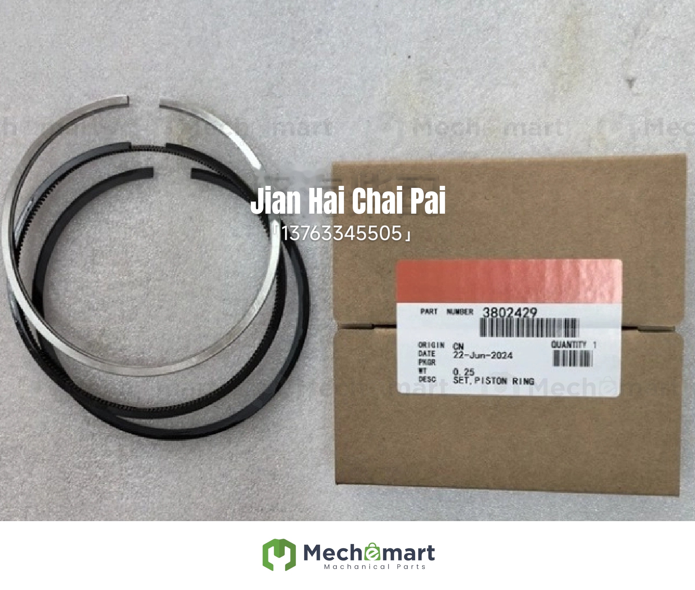 Suitable for Cummins 6CT8.3 6D114 engine generator piston ring 540-6206 3802429 spare parts