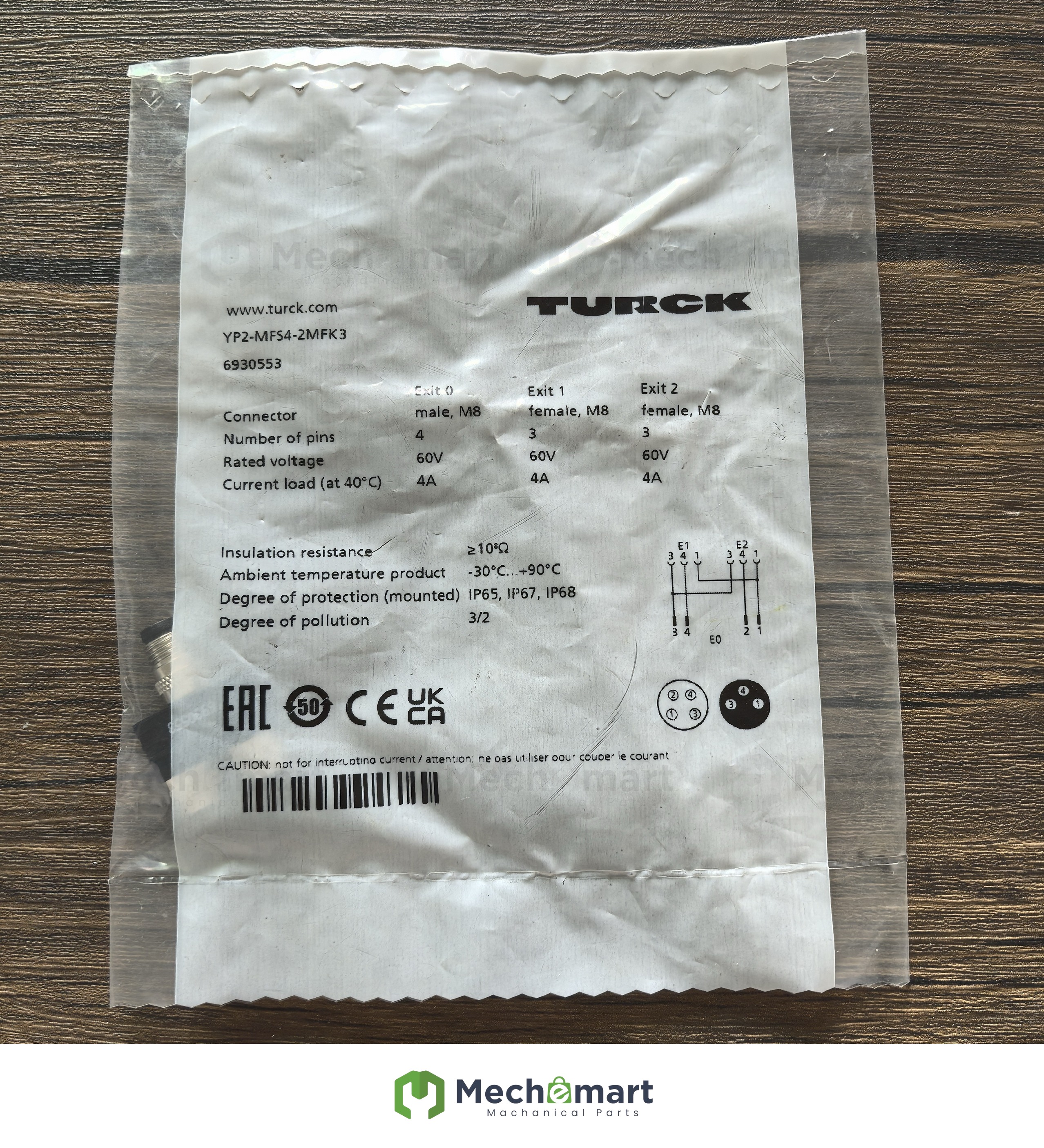 Brand new original TURCK Turck YP2-MFS4-2MFK3 connector 6930553 spot sale