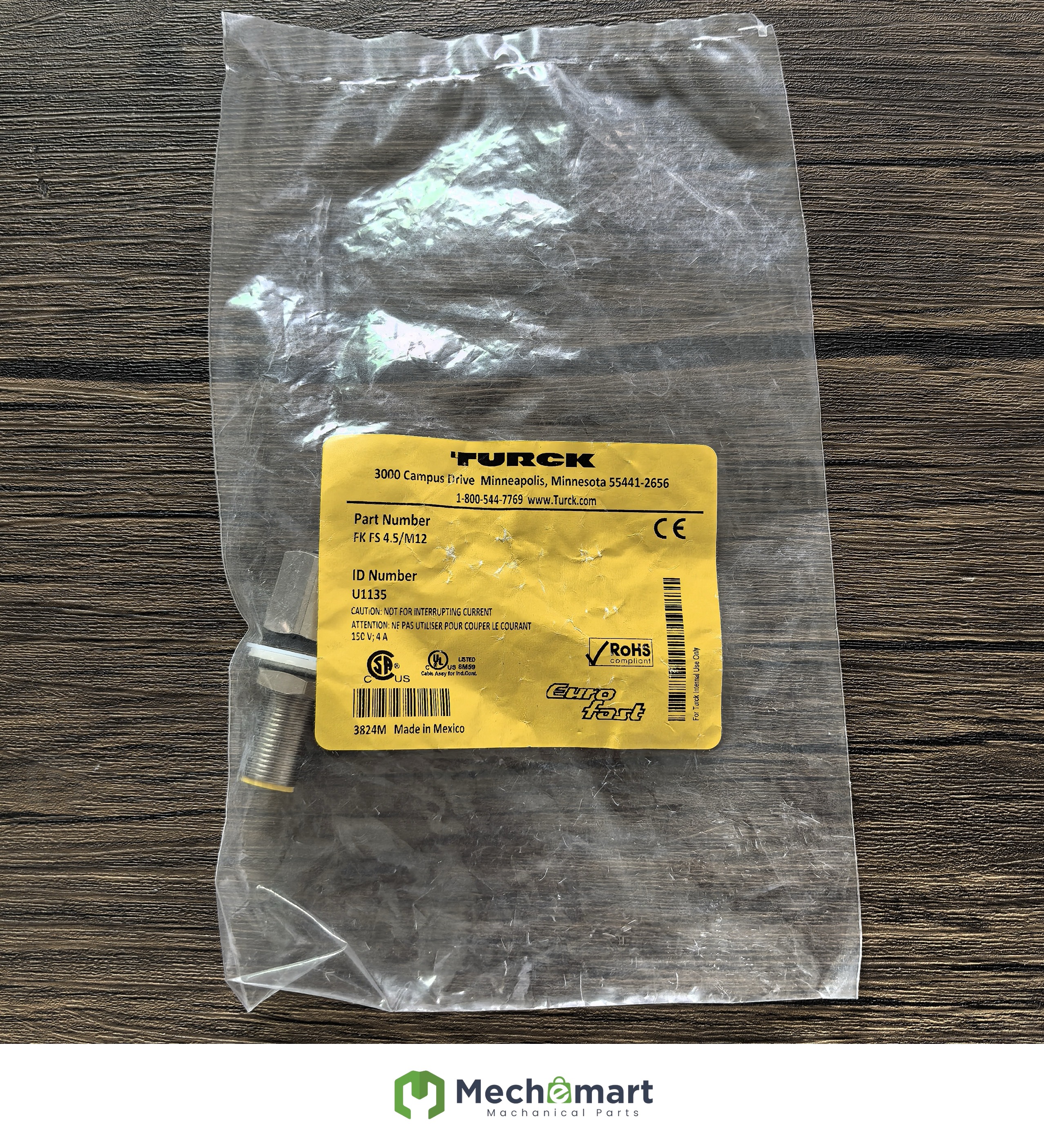 Brand new original genuine TURCK Turk FK FS 4.5/M12 connector U1135 spot sale