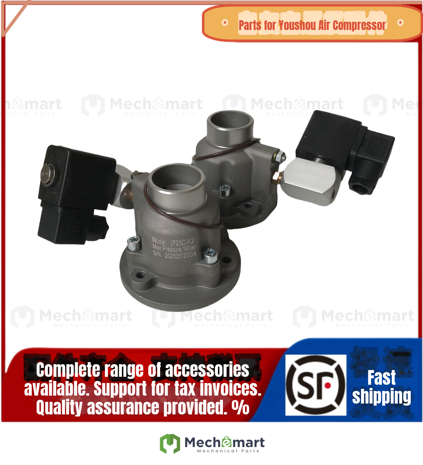 Original Atlas air compressor intake valve assembly 1625190735 Bolet unloading valve solenoid valve accessories