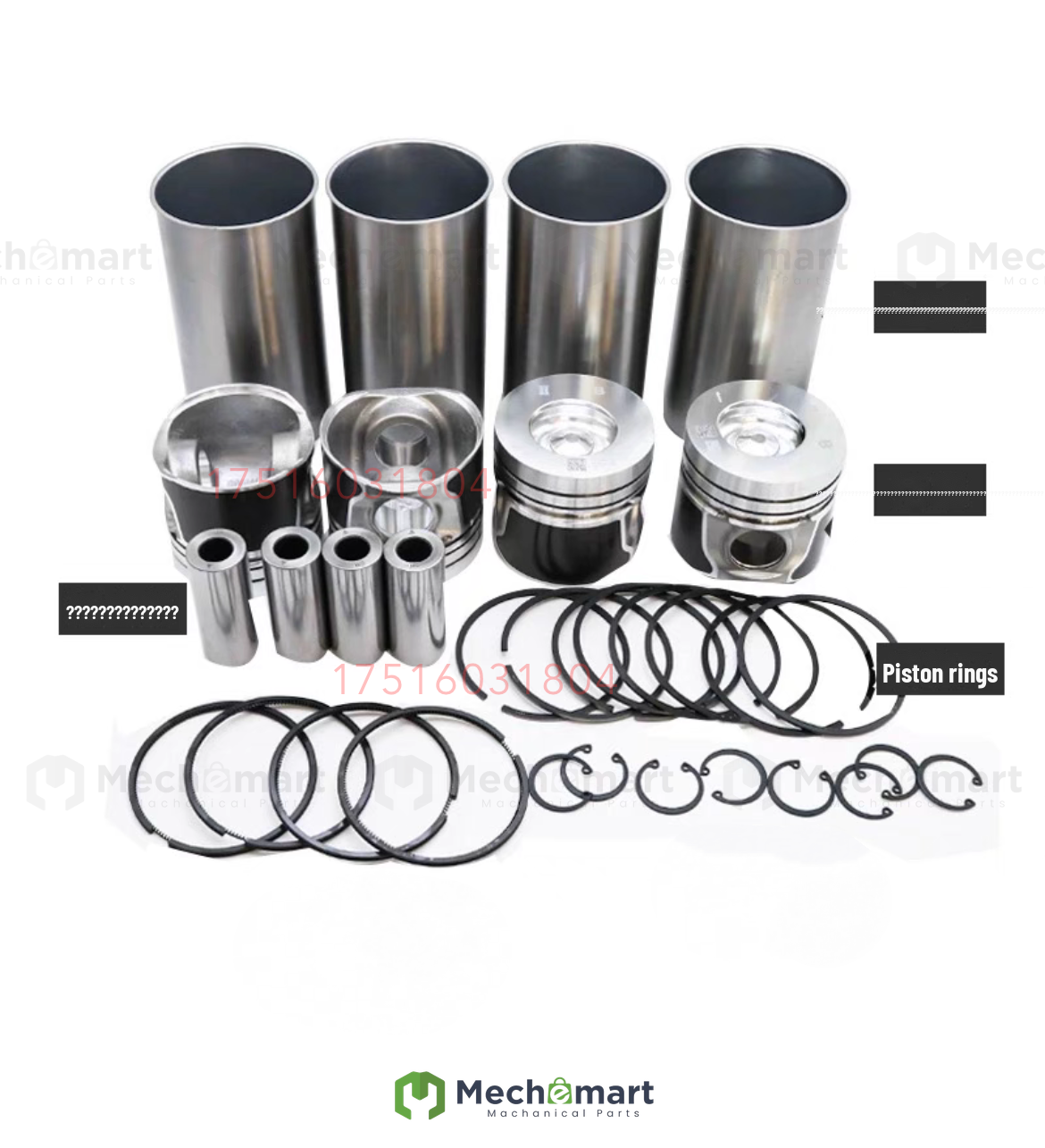 Forklift parts Xinchai A498BPG four supporting five supporting piston cylinder liner components Hangcha Heli A4-47 ton