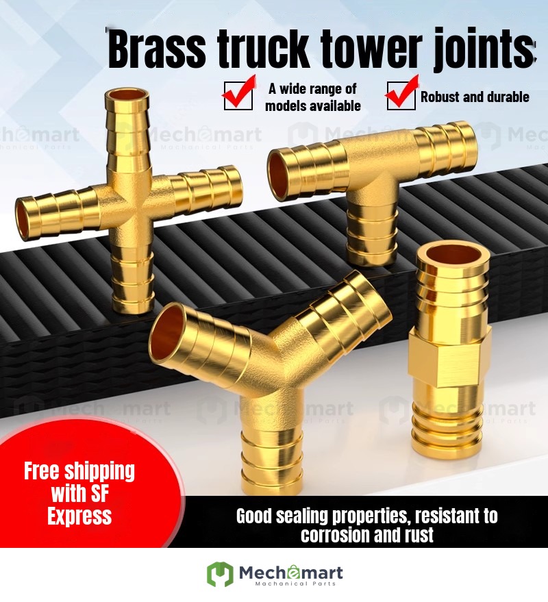 Car water sprinkler accessories trailer truck drip brake pure copper pagoda T-type three-way four-way 8mm10mm