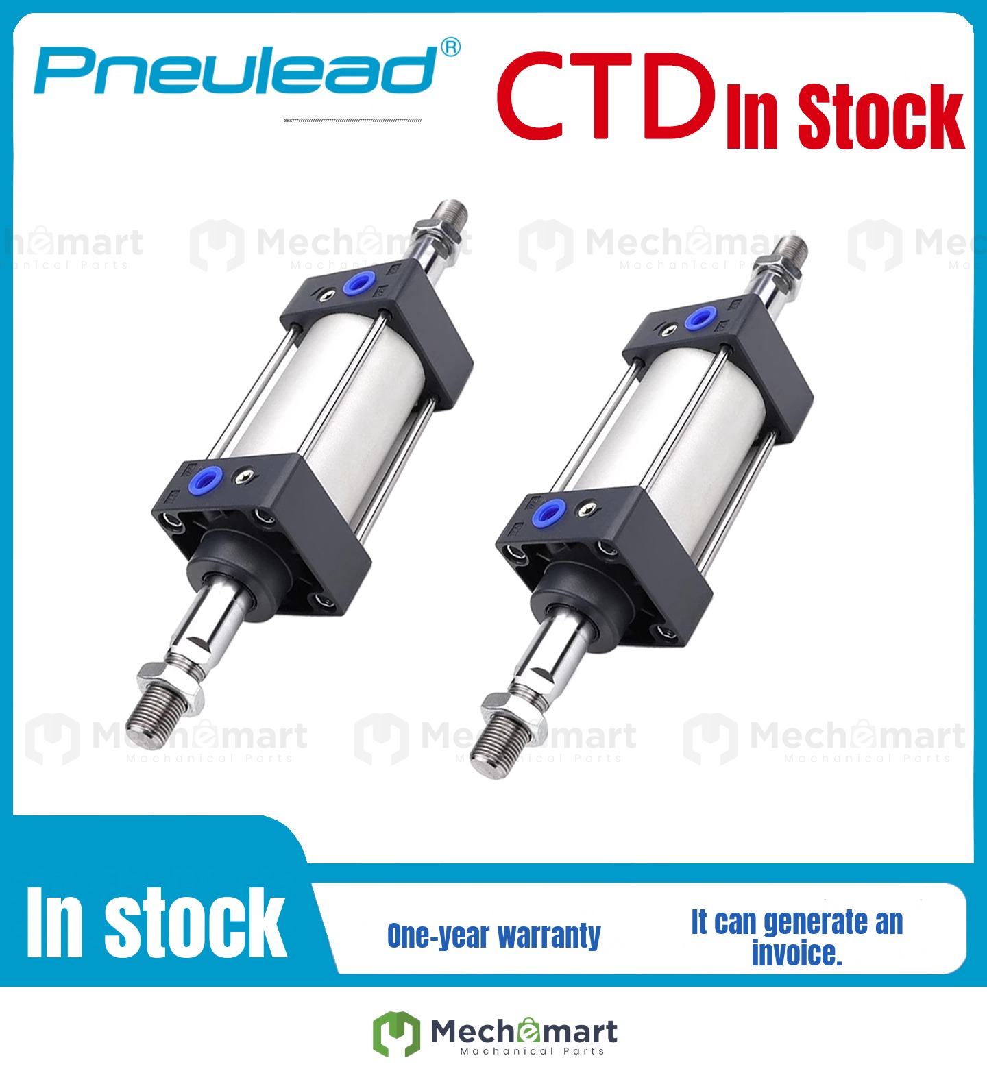Pneulead adjustable tie rod cylinder ctd32/40/50/63/80/125x25x50x75-S-B