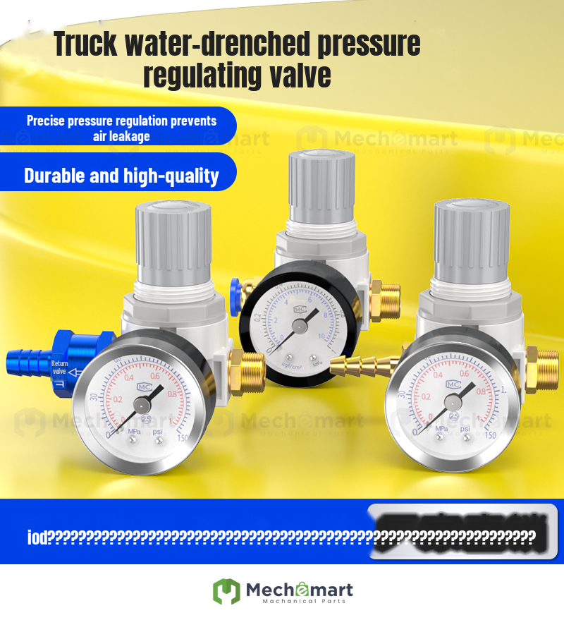 Auto truck water shower accessories, pressure regulator, drip brake, check valve, direct check valve, AR2000 air pressure gauge