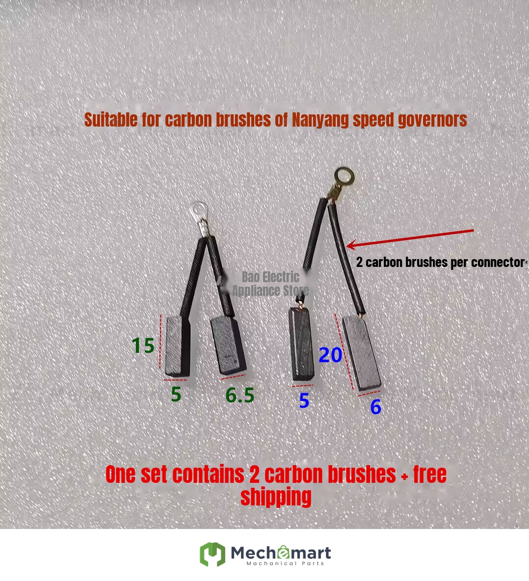 Suitable for Nanyang tachometer generator carbon brush ZYS-3A/16A/180A 2 (5*6.5*15) 5*6*20