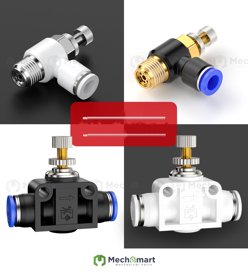Pneumatic throttle valve adjustable quick joint cylinder speed control gas pipe switch hand valve SL6/8/10/12 mm