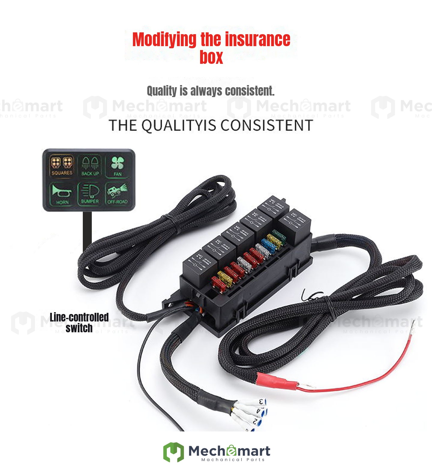 Off-road vehicle Wrangler Ranger Lim Horse car relay fuse box spotlight modification fuse box with wiring harness