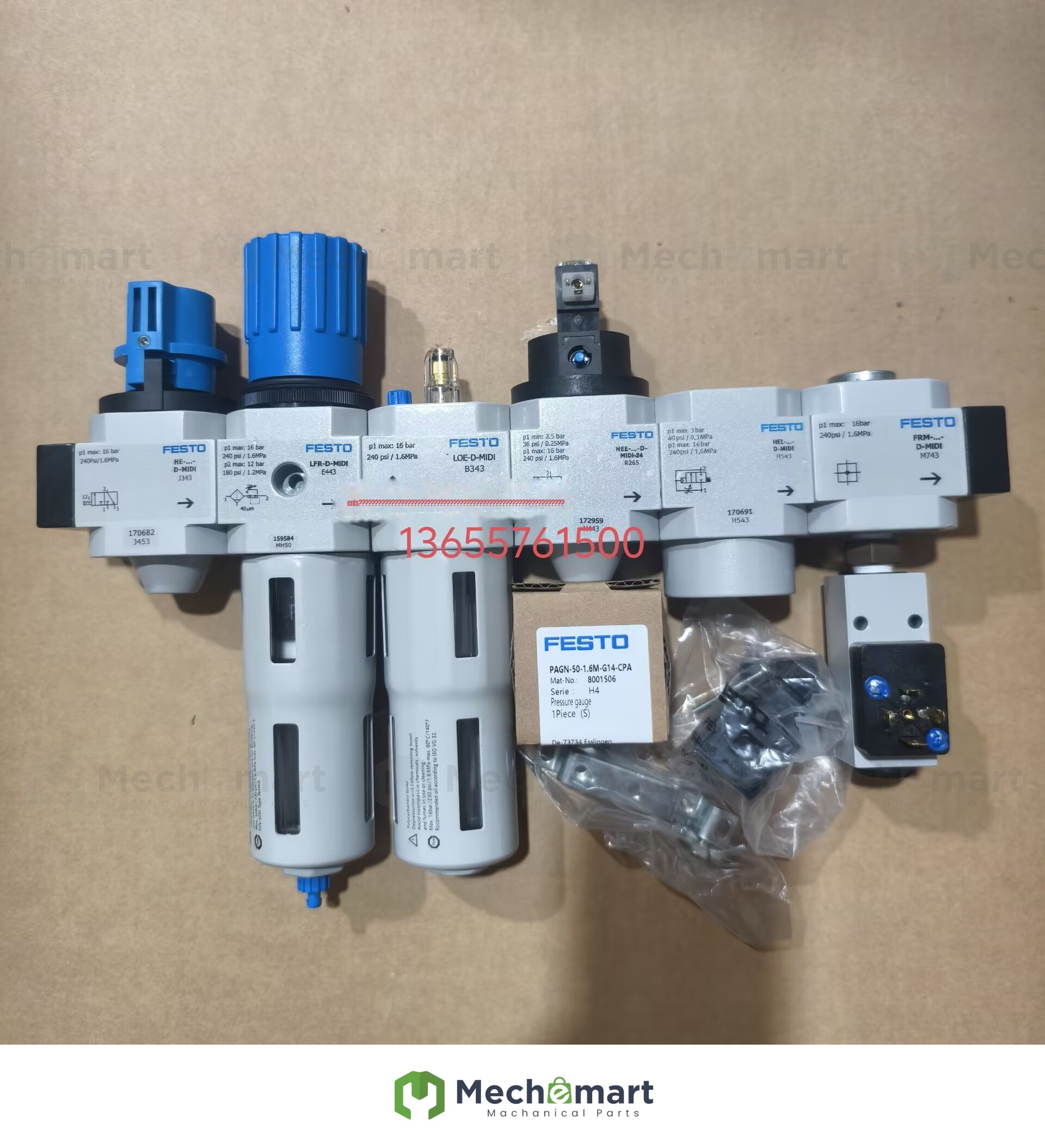 German Festo D series air source treatment group FRC-1/2-D-MIDI-KF 185847