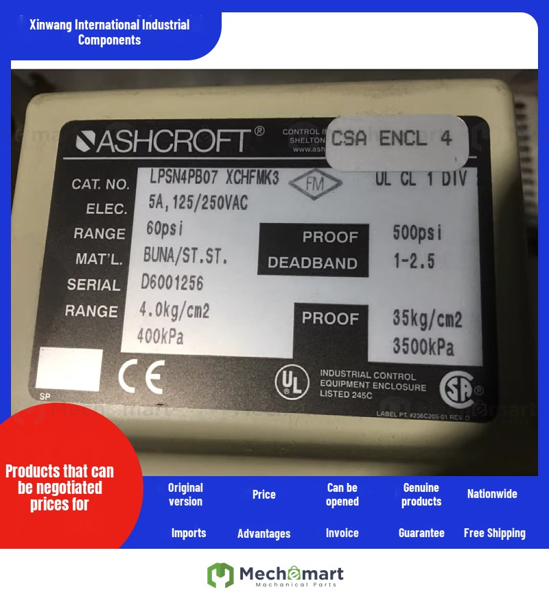 ASHCROFT LPSN4PB07 XCHFMK3 gas pressure switch