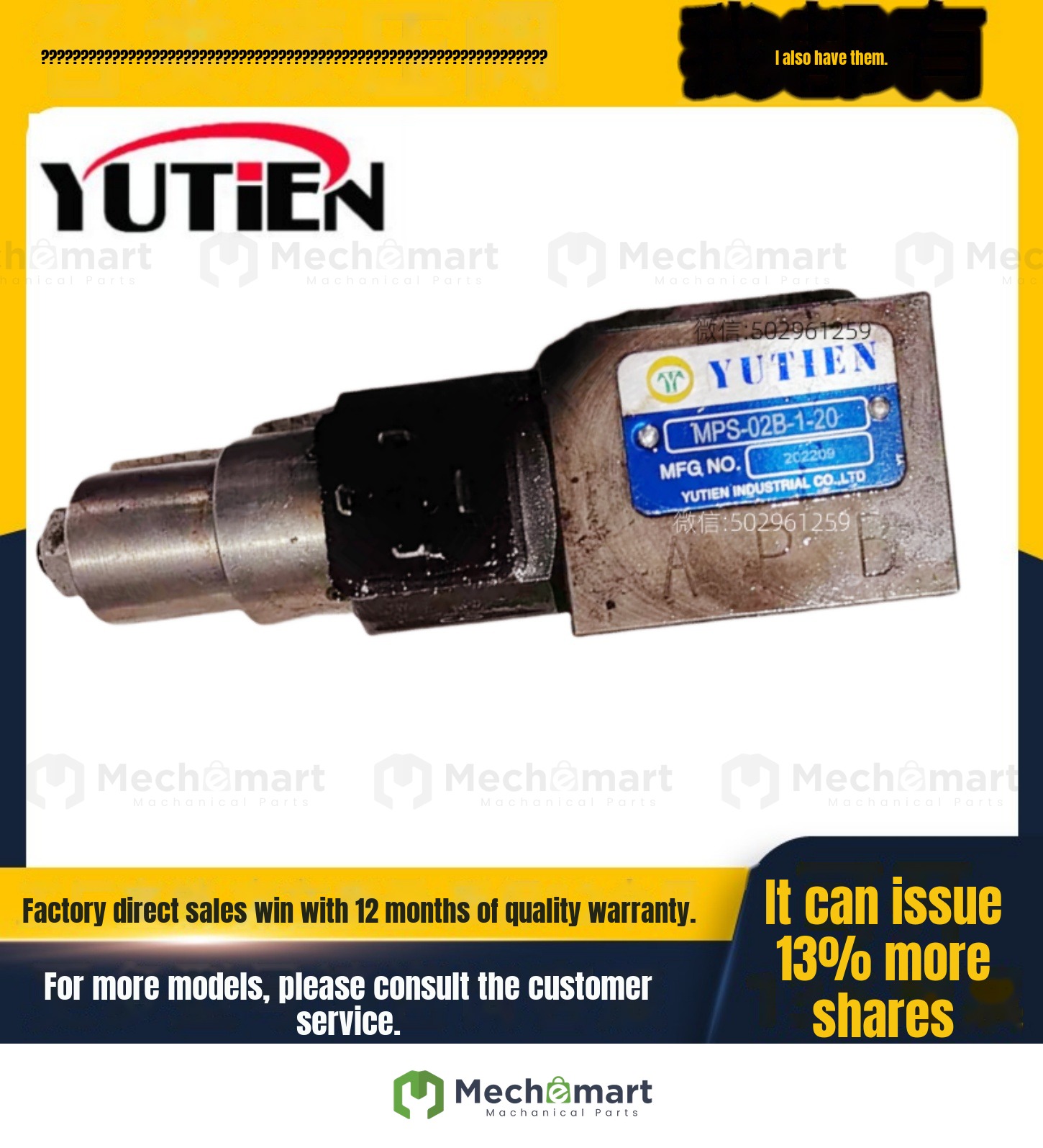 YUTIEN pressure switch MPS-02B-1-20 MPS-02P-1-20 MPS-02B-K-1-I-20