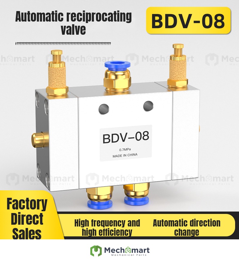 Pneumatic cylinder automatic reciprocating valve speed control valve BDV-08 two-position five-way switch reversing adjustable air valve