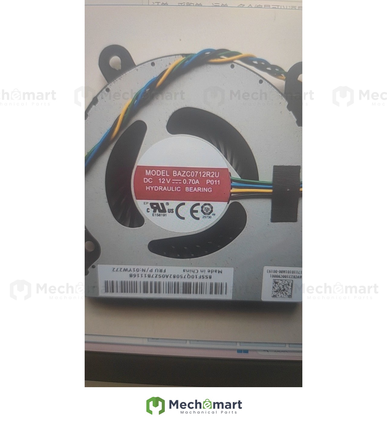 BAZC0712R2U DC12V 0.70A 4 wire original genuine laptop fan imported from Taiwan