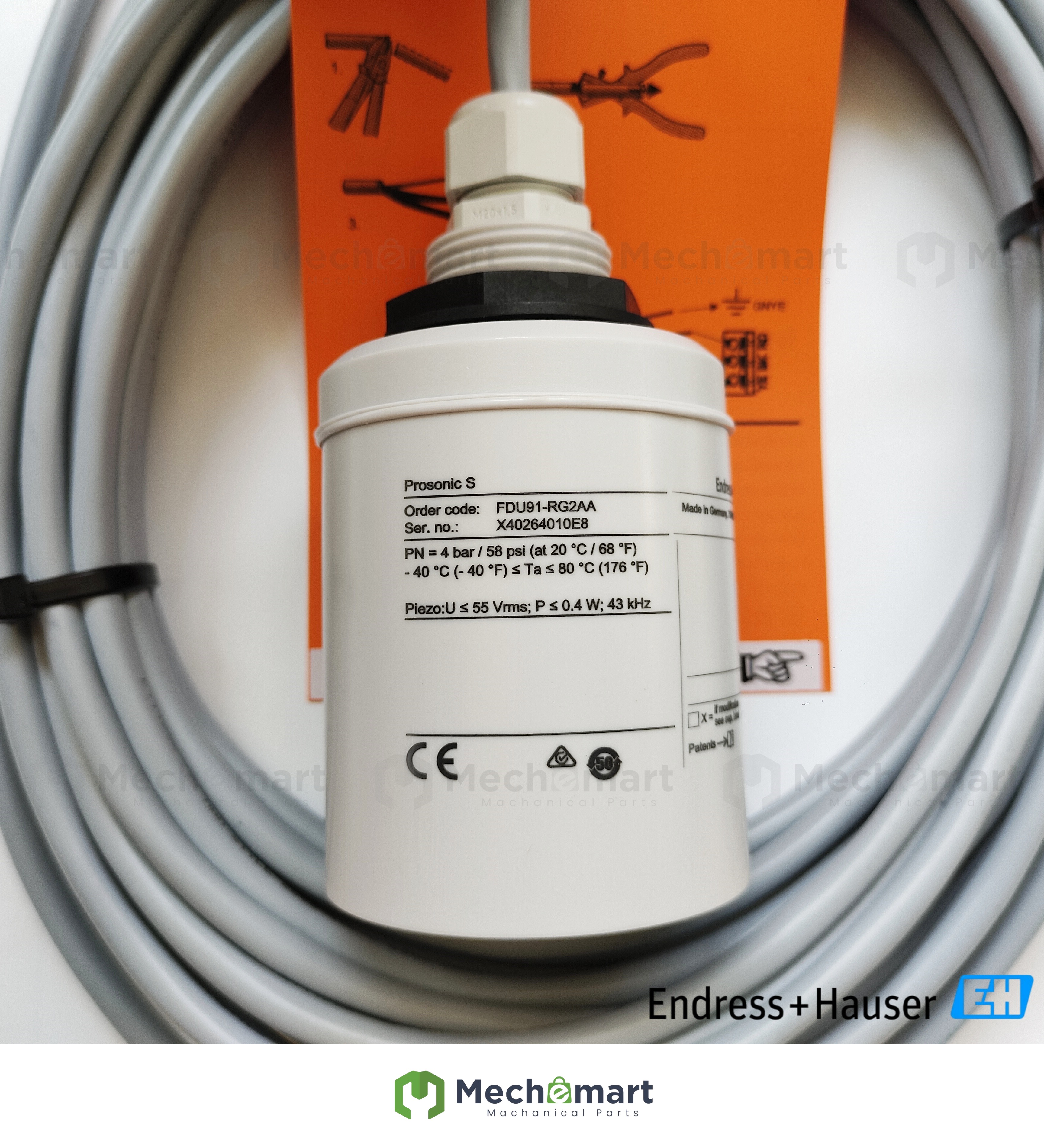 Endress+H ultrasonic level meter FDU91-RG2AA sensor FDU92-RG2A liquid level probe