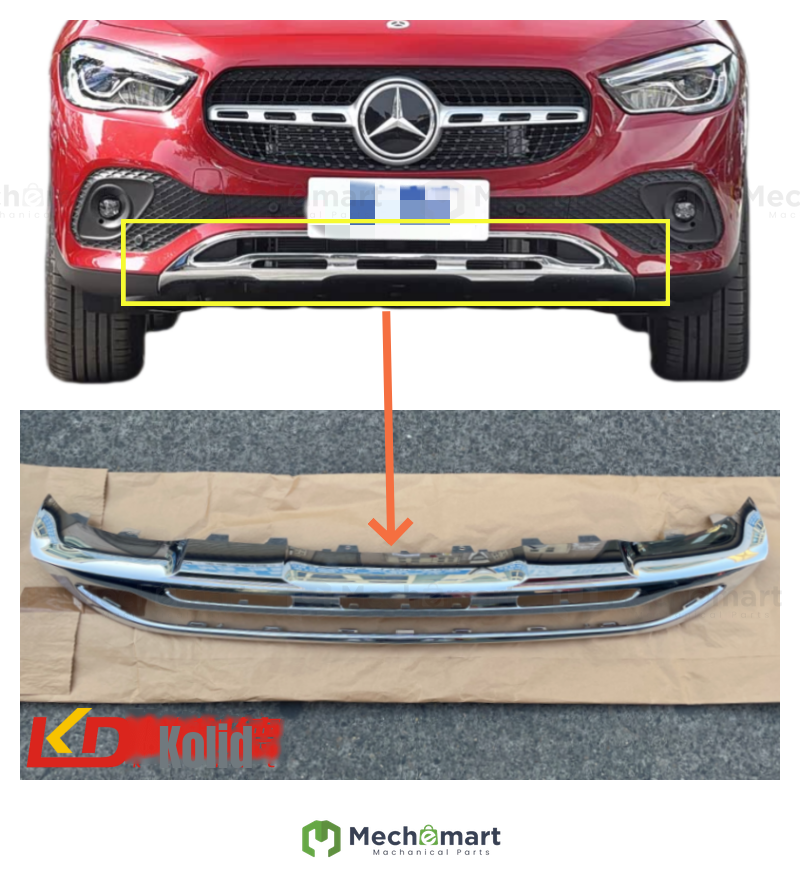 Suitable for Mercedes-Benz W247 front lip chin GLA180 front bumper light bar GLA200 bumper electroplated trim GLA220
