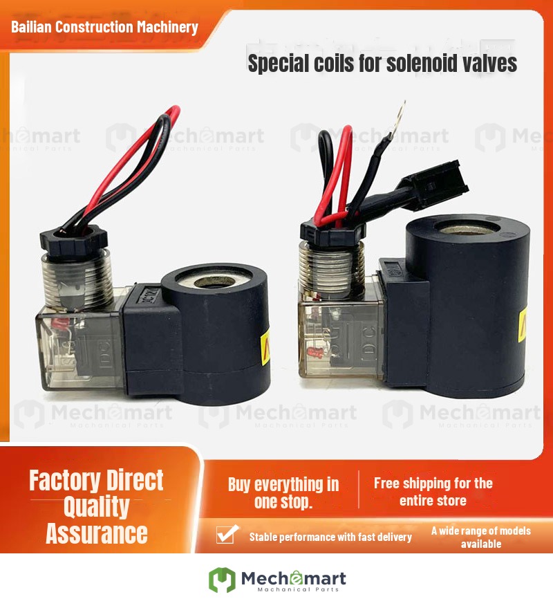 Excavator pilot quick change solenoid valve special 12/24V coil indicator light wood grabber solenoid valve crystal head
