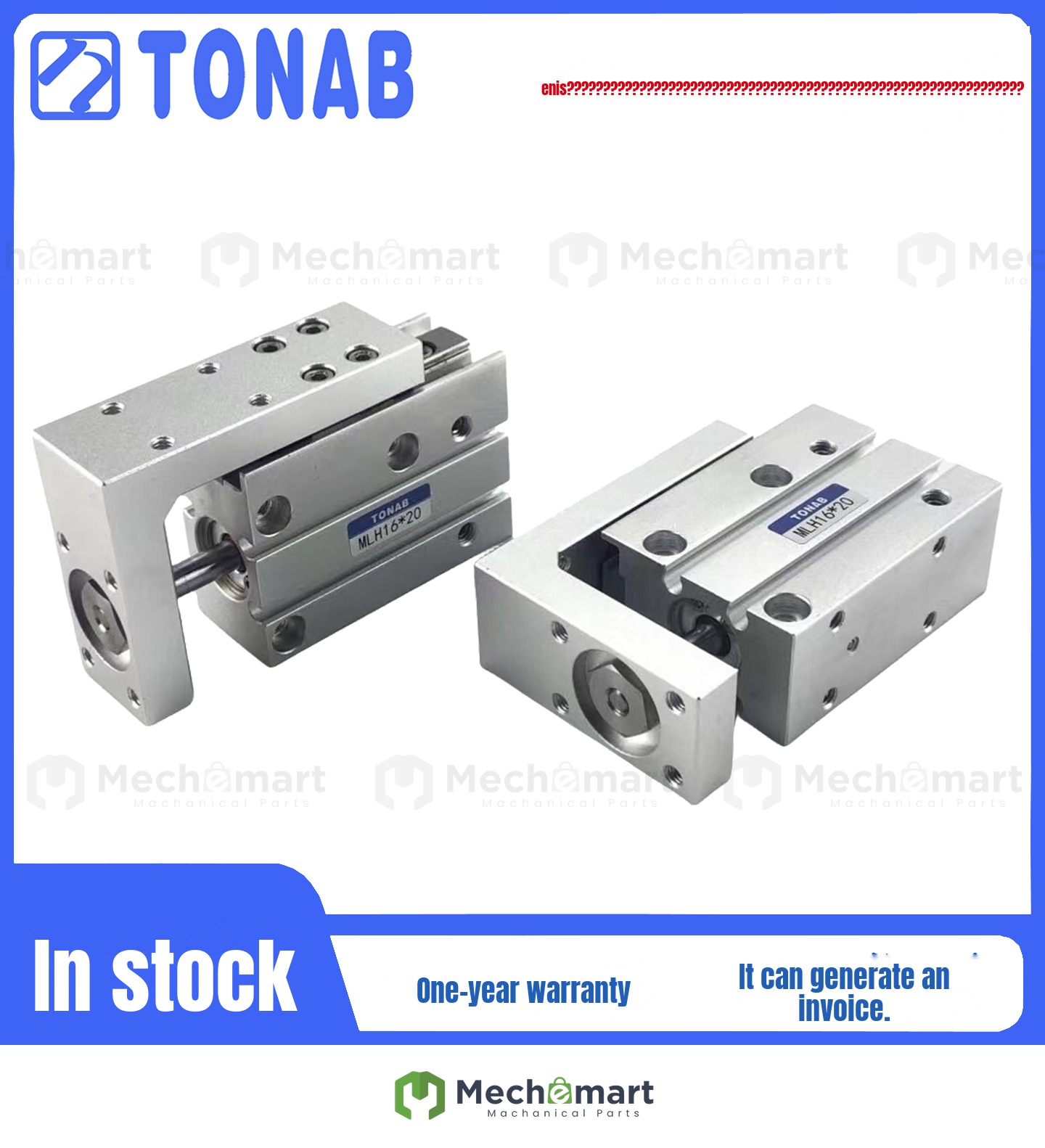 TONAB quick and easy side rail slide cylinder MHL 6/10/16/20X5X5X10X15X20X25X30X40X50