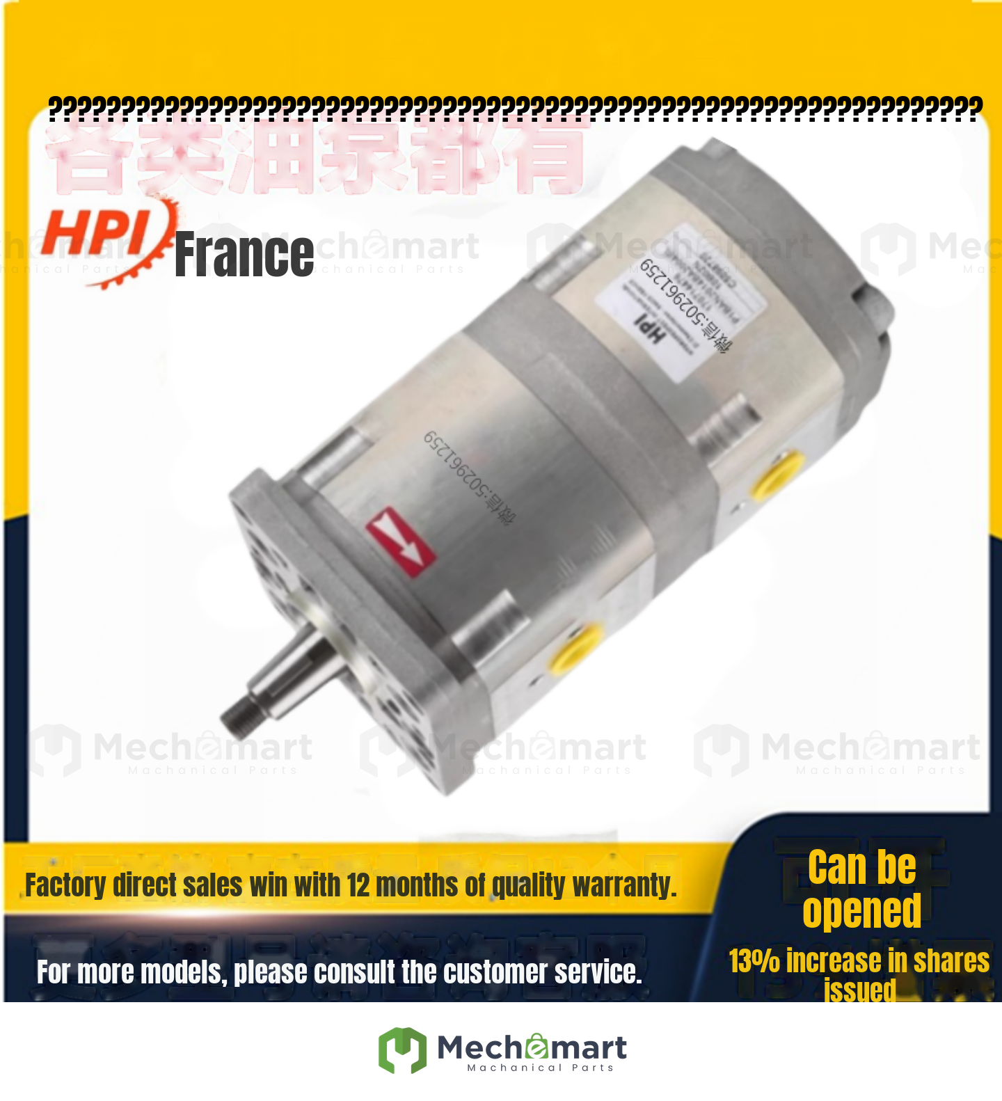 HPI double gear pump P1AAN2004UA2004UL P1BAN2014BA2010 P1DBN2012 motor